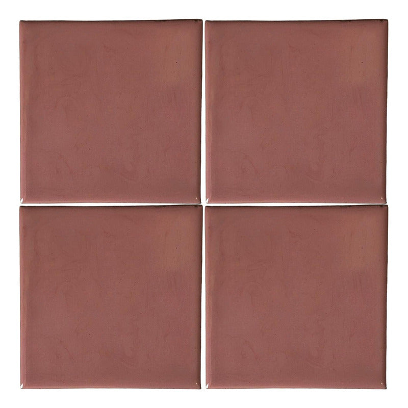 Azulejo 10.5cm Artesanal Talavera Liso 90pz Nacar Claro