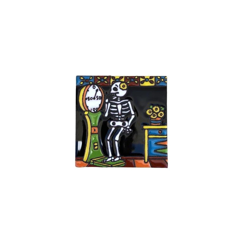Azulejo 11cm Artesanal Tipo Talavera Relieve 90pz #acre Acre-22