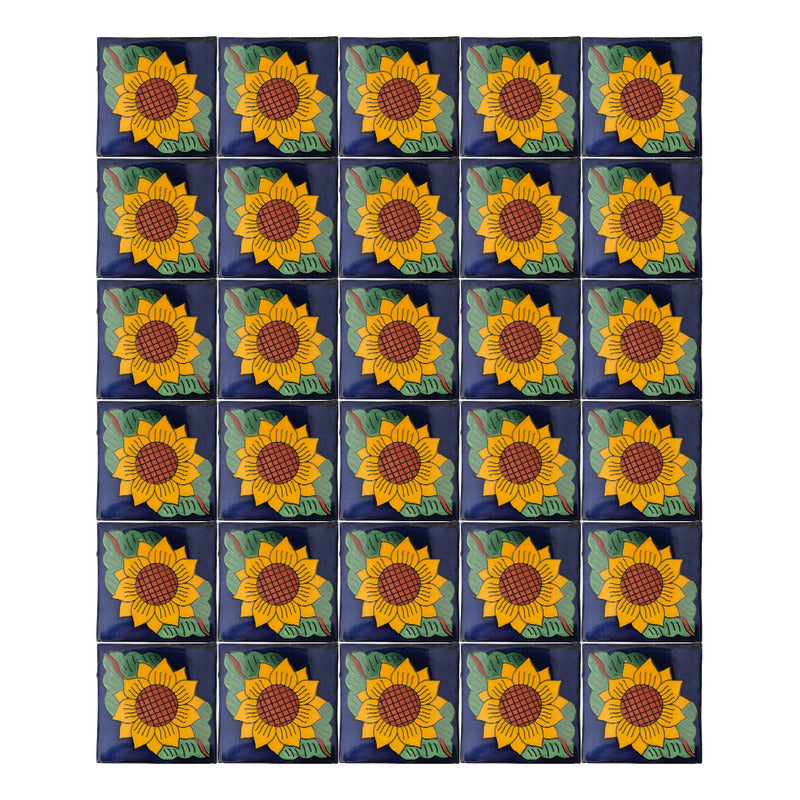 Azulejo 10.5cm Artesanal Tipo Talavera Liso 90pz #acln-15