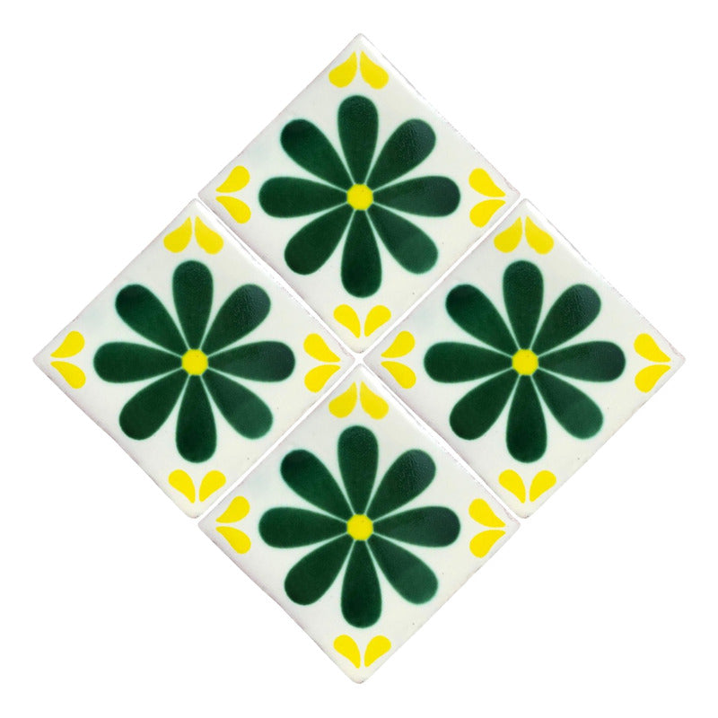 Azulejo 10.5cm Artesanal Tipo Talavera Liso 90pz #acls Acls-102