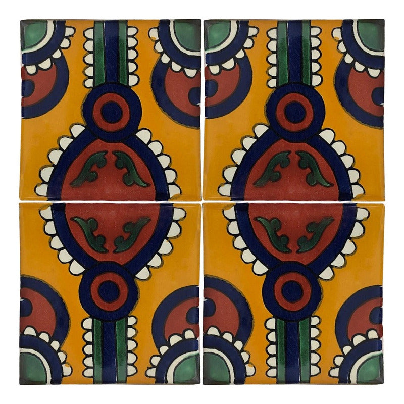 Azulejo 10.5cm Artesanal Talavera Liso 90pz #acln-23