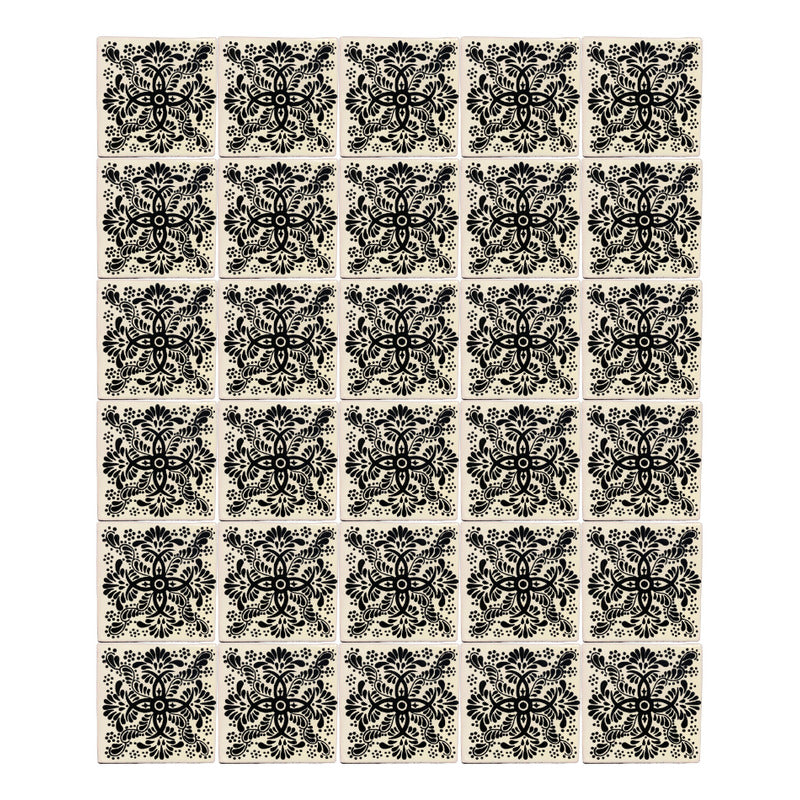 Azulejo 10.5cm Artesanal Tipo Talavera Liso 90pz #acls Acls-107