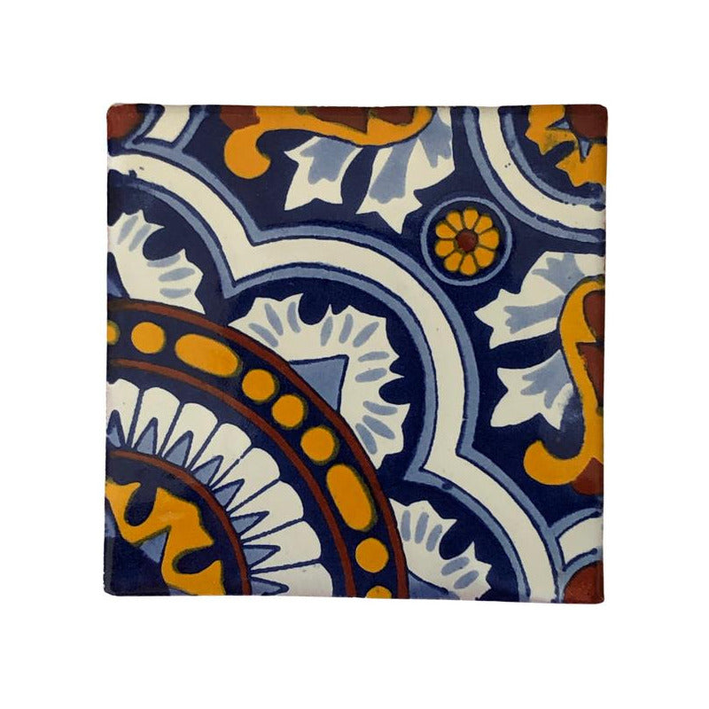 Azulejo 10.5cm Artesanal Tipo Talavera Liso 90pz #acln-29