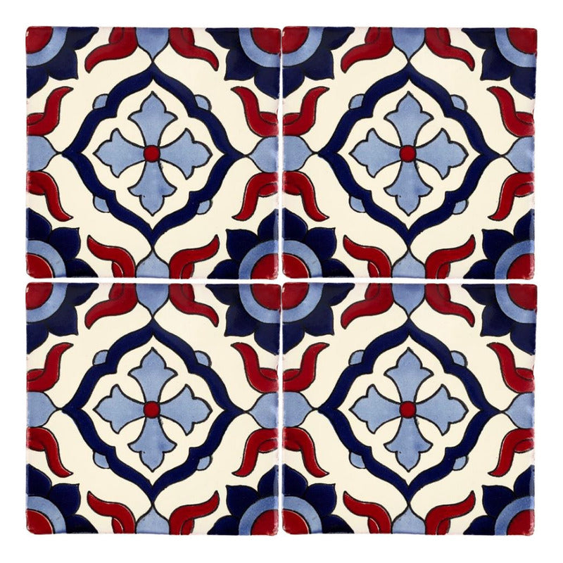Azulejo 10.5cm Artesanal Tipo Talavera Liso 90pz #acln-48