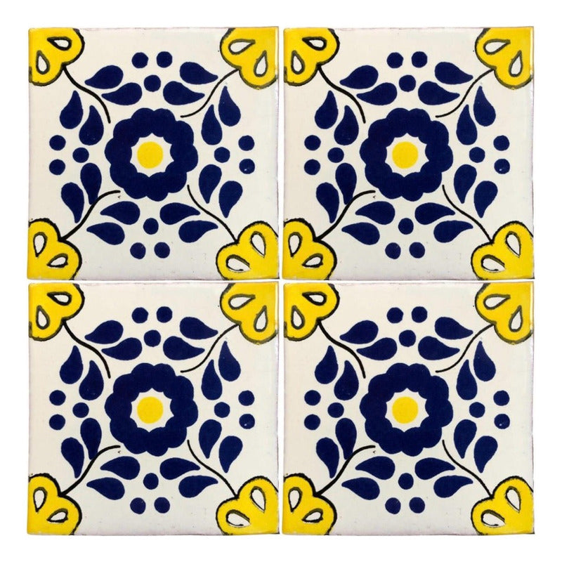 Azulejo Artesanal Tipo Talavera Liso 90pz #acln-36