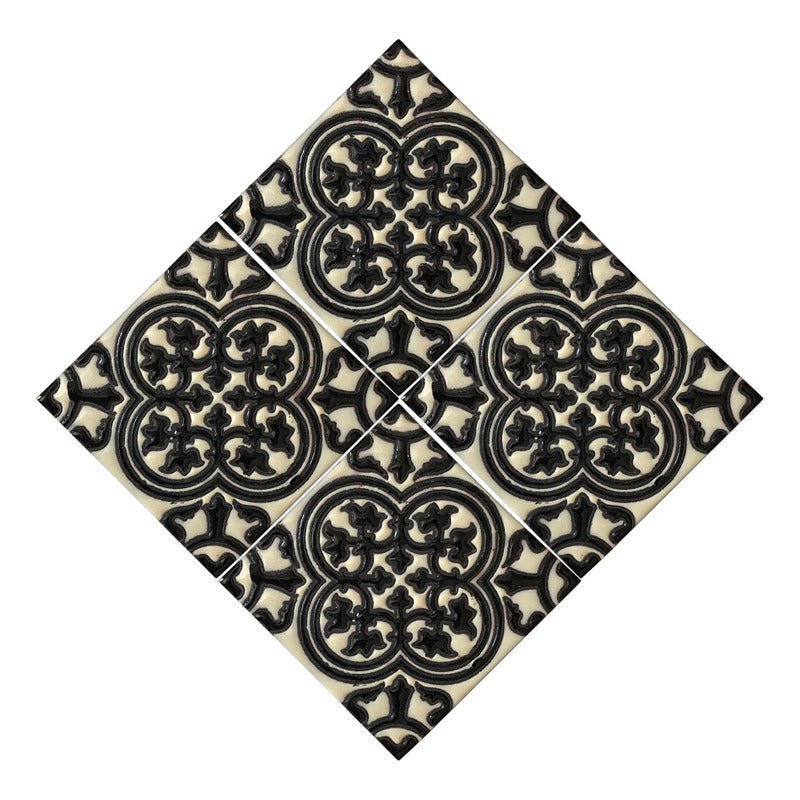 Azulejo 11cm Artesanal Talavera Relieve 90pz #acrs-37