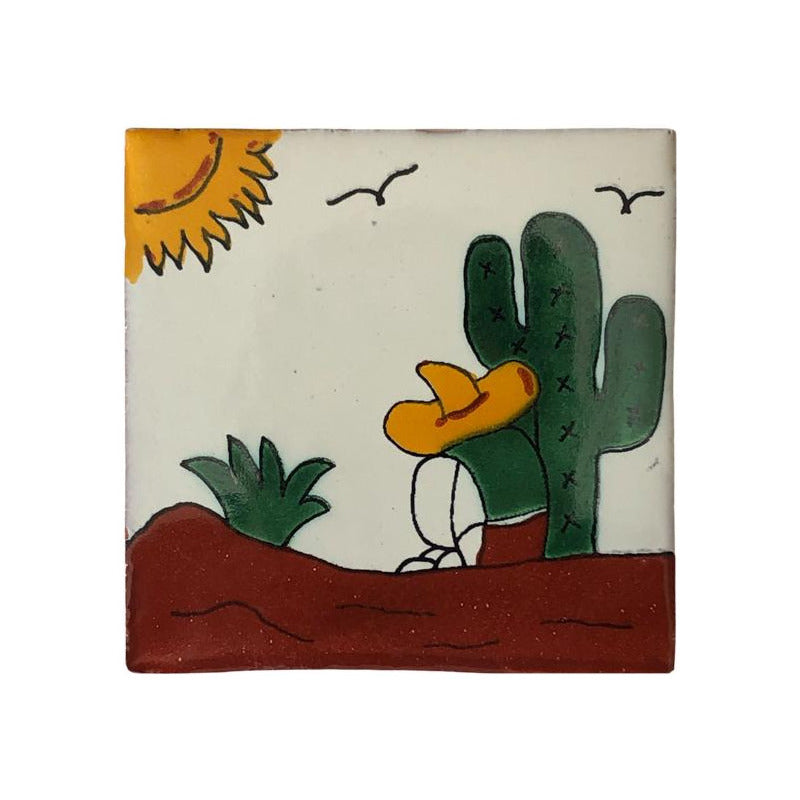 Azulejo 10.5cm Artesanal Tipo Talavera Liso 90pz #acln-17