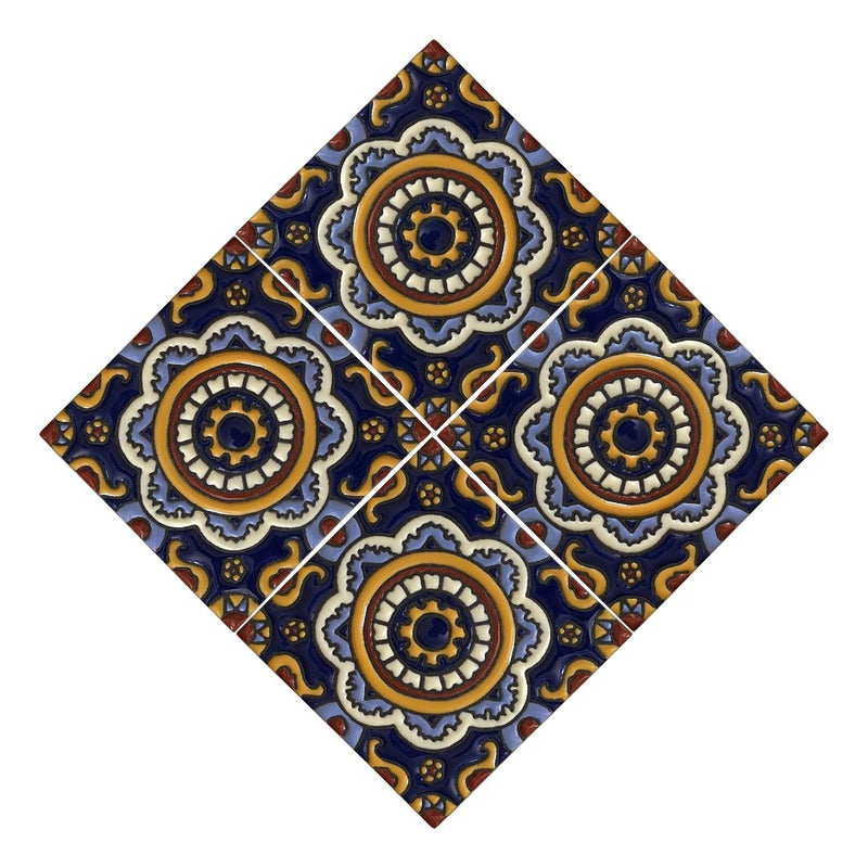 Azulejo 11cm Artesanal Talavera Relieve 90pz #acrs-26