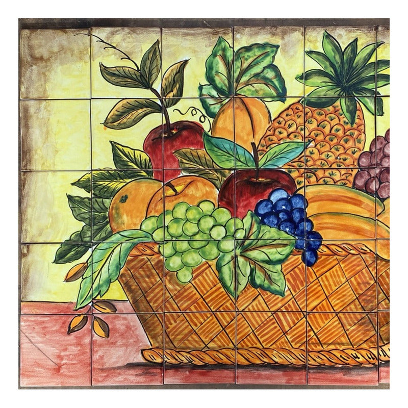 Mural 35pz Azulejo Artesanal Tipo Talavera Liso #m035-97 Variado