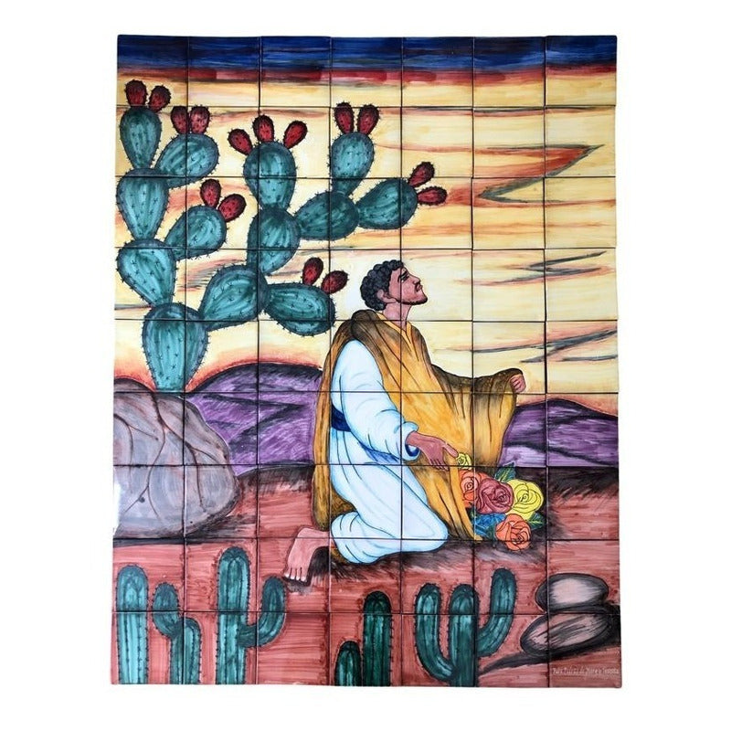 Mural 63pz Azulejo Artesanal Tipo Talavera Liso #m063-01