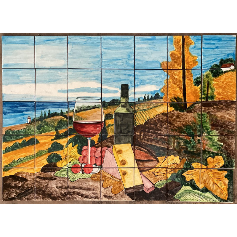 Mural 35pz Azulejo Artesanal Tipo Talavera Liso #m035-106 M035-106