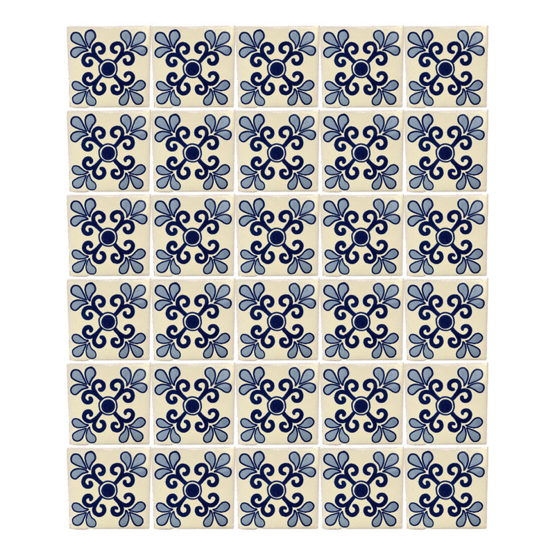 Azulejo 10.5cm Artesanal Talavera Liso 90pz #acls-89