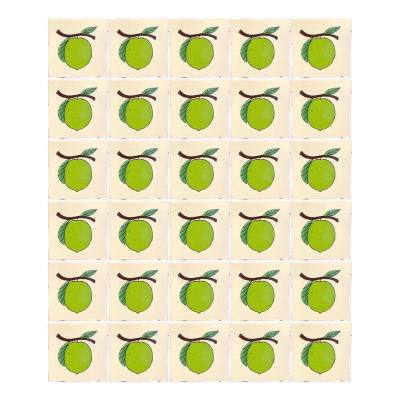 Azulejo 10.5cm Artesanal Tipo Talavera Liso 90pz #acln-04