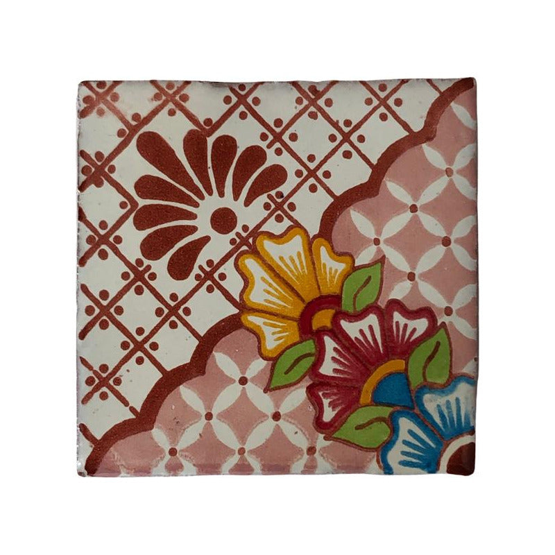 Azulejo 10.5cm Artesanal Tipo Talavera Liso 90pz #acln-34