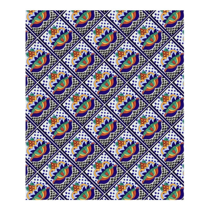 Azulejo Cerámico Artesanal 1m2  Alhambra 11 Blanco