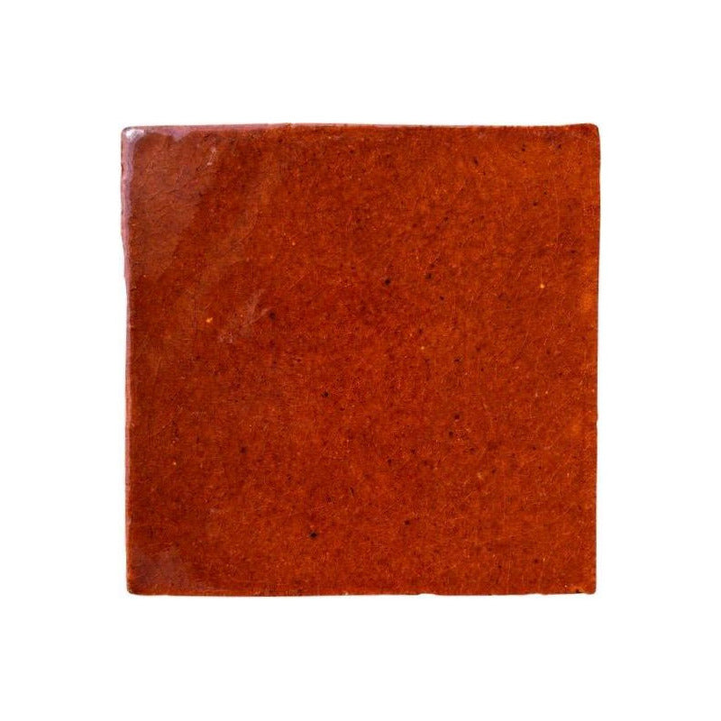 Azulejo 10.5cm Artesanal Talavera Liso 90pz Caramelo