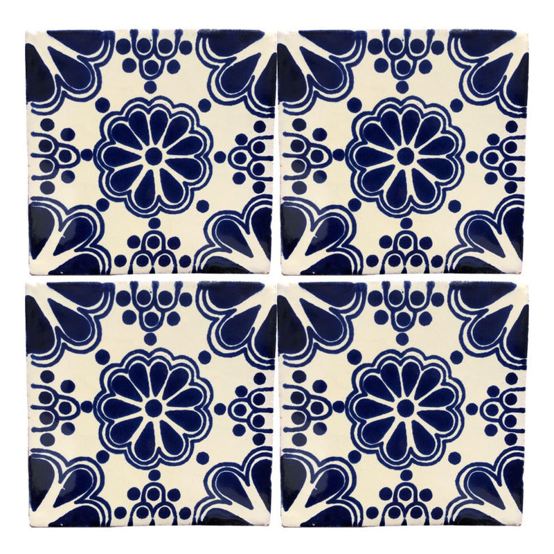 Azulejo 10.5cm Artesanal Talavera Liso 90pz #acls-58