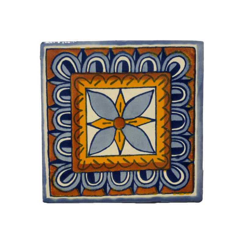 Azulejo 10.5cm Artesanal Tipo Talavera Liso 90pz #acln-35