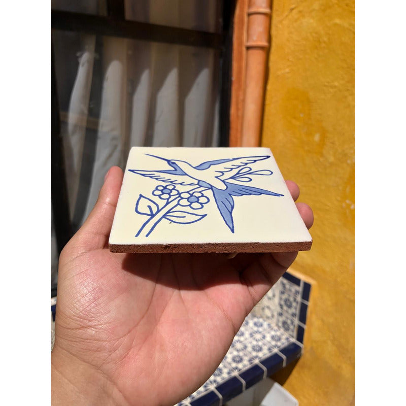 Azulejo 10.5cm Artesanal Tipo Talavera Liso 90pz #acls Acls-125