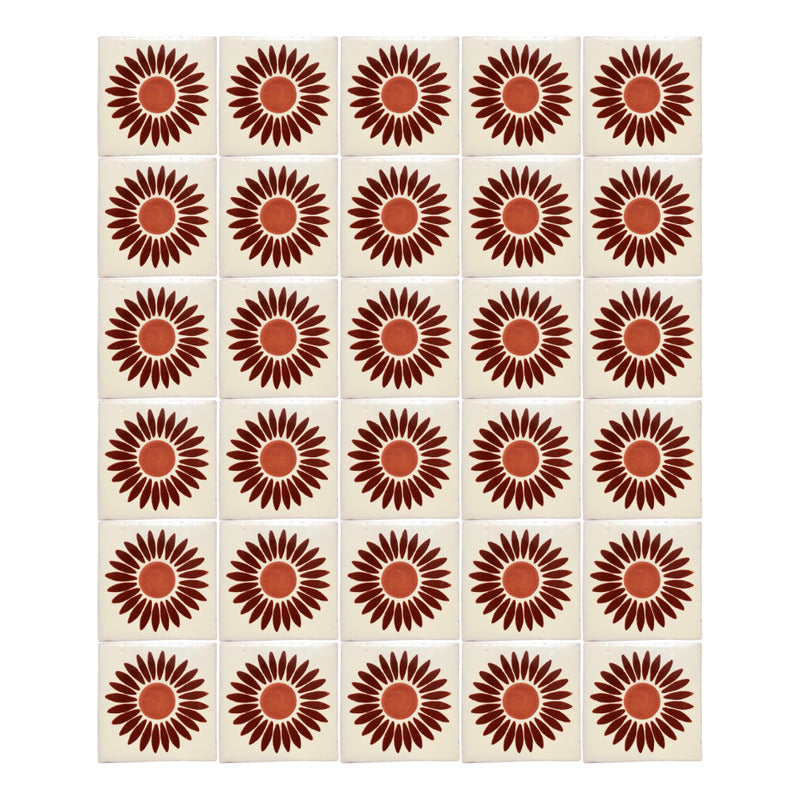 Azulejo 10.5cm Artesanal Talavera Liso 90pz #acls-95