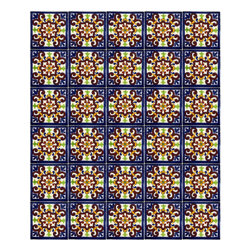 Azulejo Artesanal Talavera Liso 90pz #acln-49