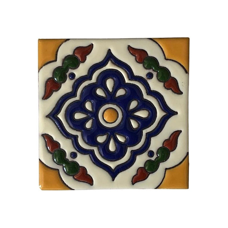 Azulejo 11cm Artesanal Tipo Talavera Relieve 70pz #acrs Acrs-14
