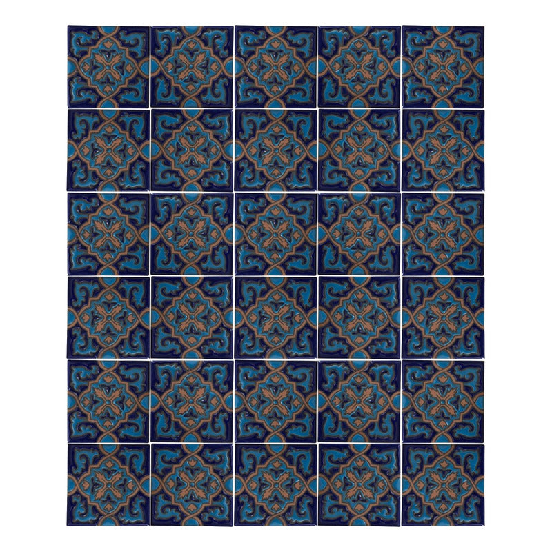Azulejo 11cm Artesanal Talavera Relieve 90pz #acrs-02
