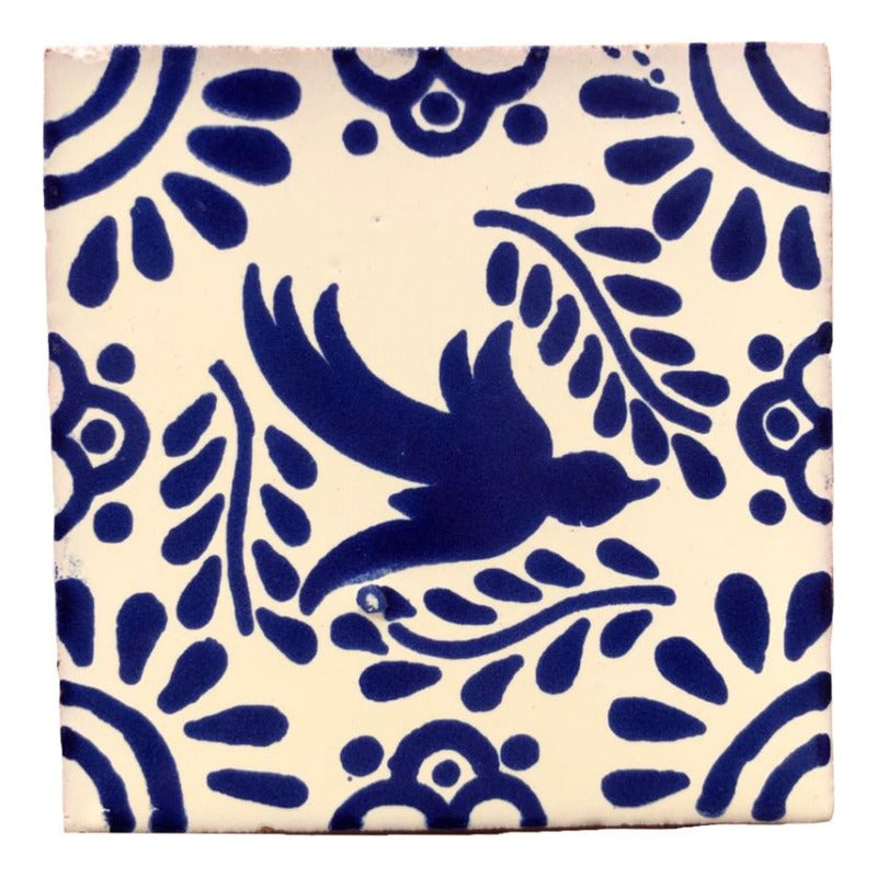 Azulejo 10.5cm Artesanal Tipo Talavera Liso 90pz #acls-136