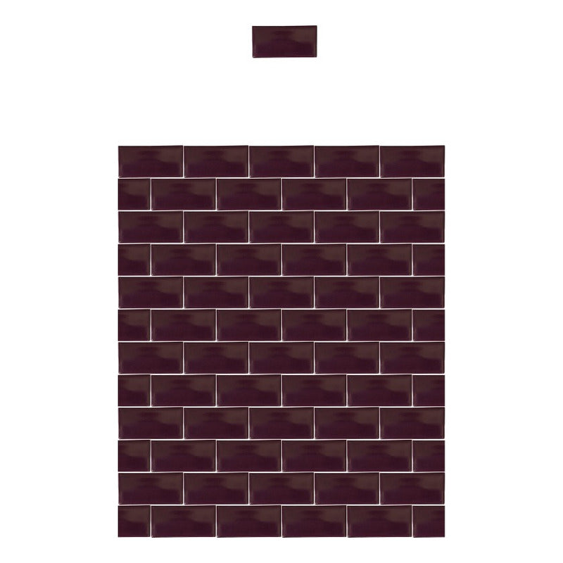 Azulejo 5cmx10cm Artesanal Talavera Liso 200pz Uva