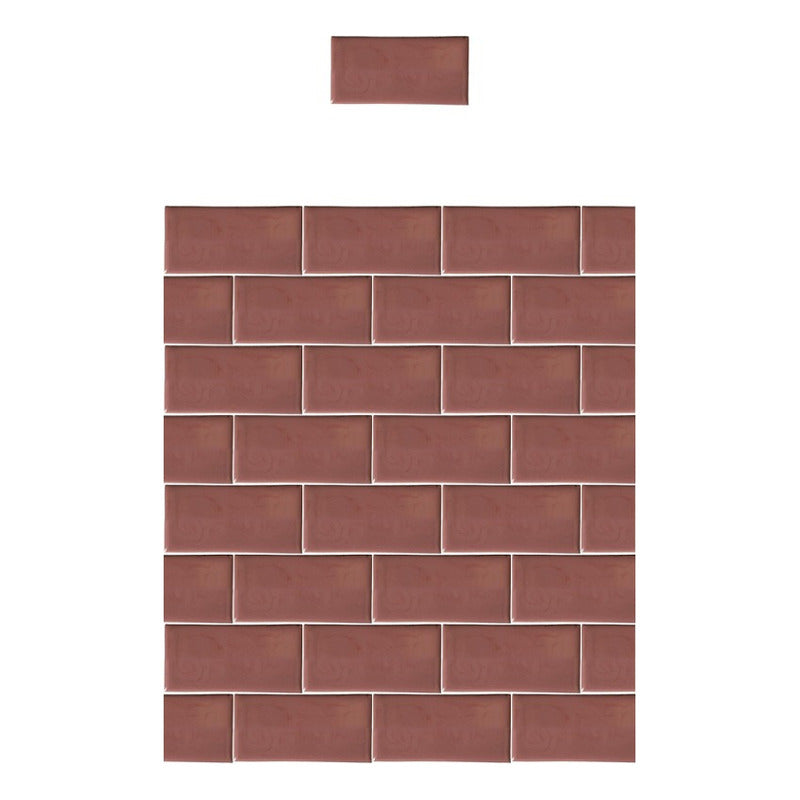 Azulejo 7.5cmx15.5cm Artesanal Talavera Liso 86pz Nacar Clar