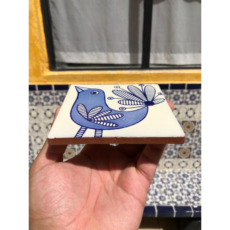 Azulejo 10.5cm Artesanal Tipo Talavera Liso 90pz #acls-132