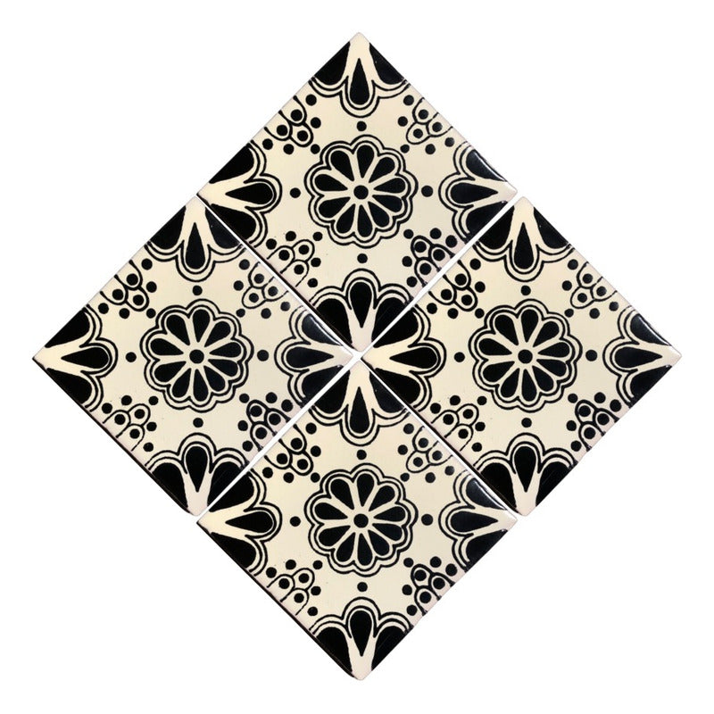 Azulejo 10.5cm Artesanal Tipo Talavera Liso 90pz #acls-121