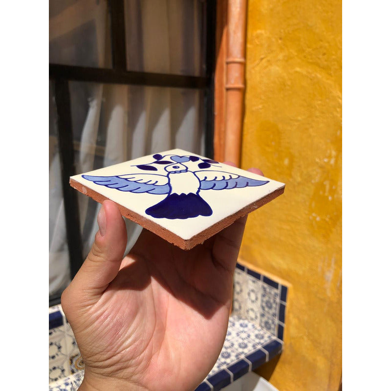 Azulejo 10.5cm Artesanal Tipo Talavera Liso 90pz #acls Acls-139