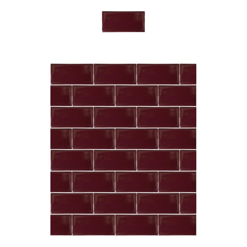 Azulejo 7.5cmx15.5cm Artesanal Talavera Liso 86pz Vino