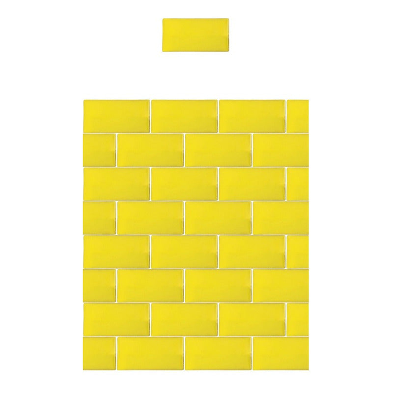 Azulejo 7.5cmx15.5cm Artesanal Talavera Liso 86pz Amarillo C