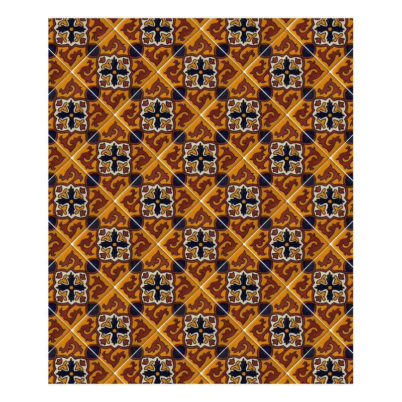 Azulejo 10.5cm Artesanal Tipo Talavera Liso 90pz #acln-24