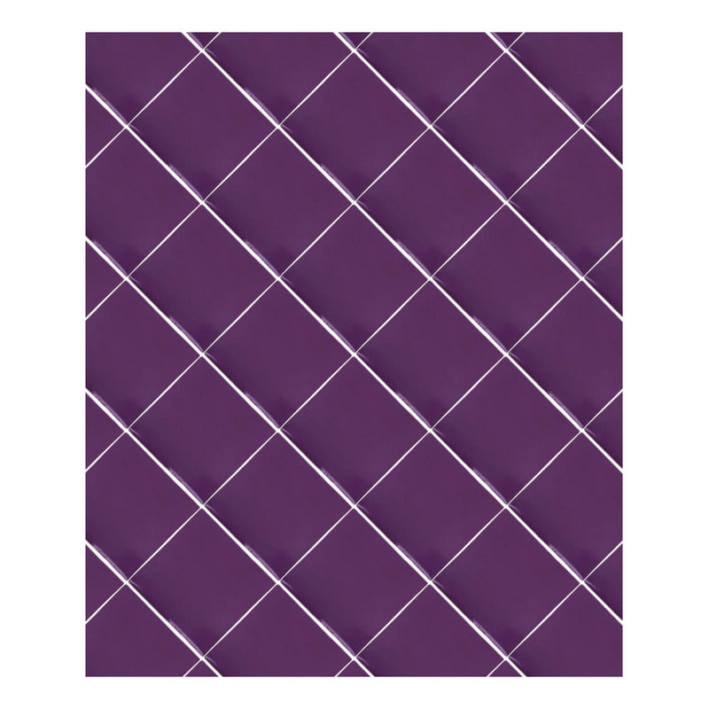 Azulejo 10.5cm Artesanal Talavera Liso 90pz Lila Normal