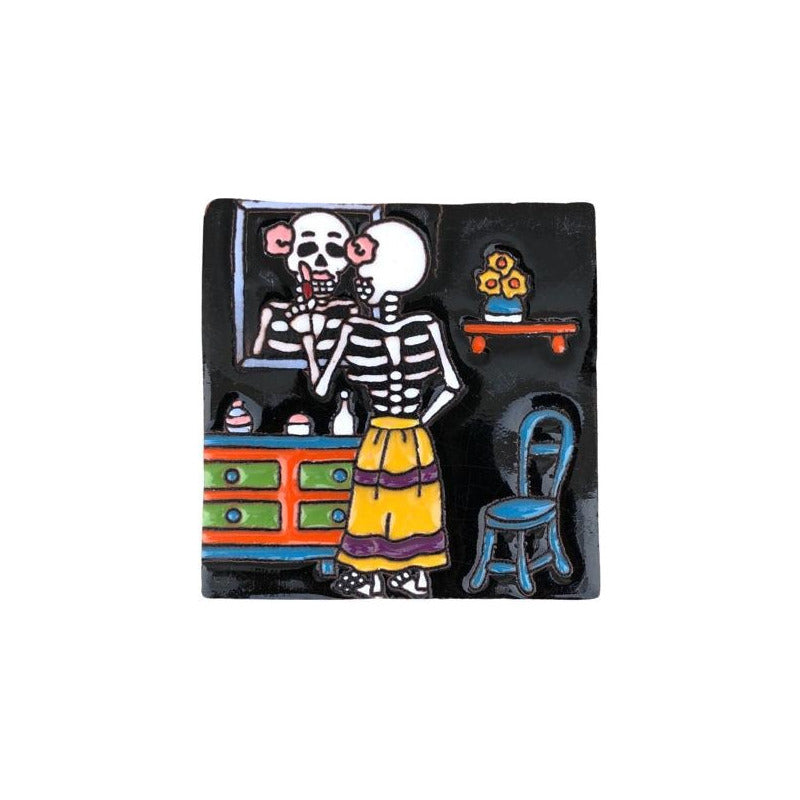 Azulejo 11cm Artesanal Tipo Talavera Relieve 90pz #acre Acre-54