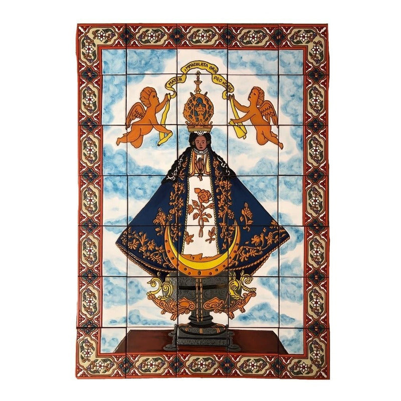 Mural 35pz Azulejo Artesanal Tipo Talavera Relieve #01