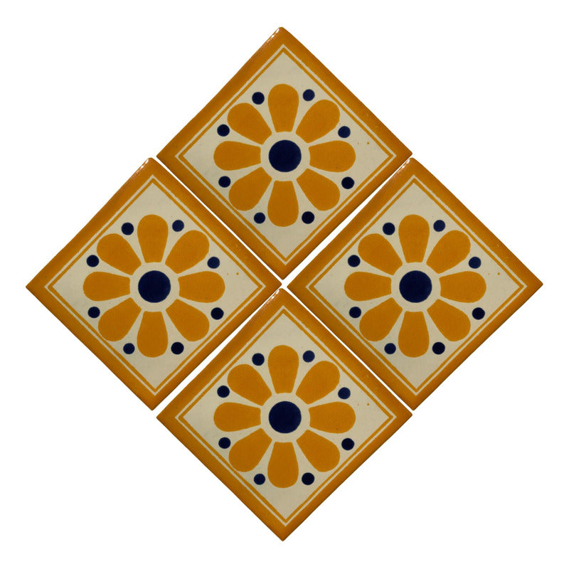 Azulejo 10.5cm Artesanal Talavera Liso 90pz #acls-82