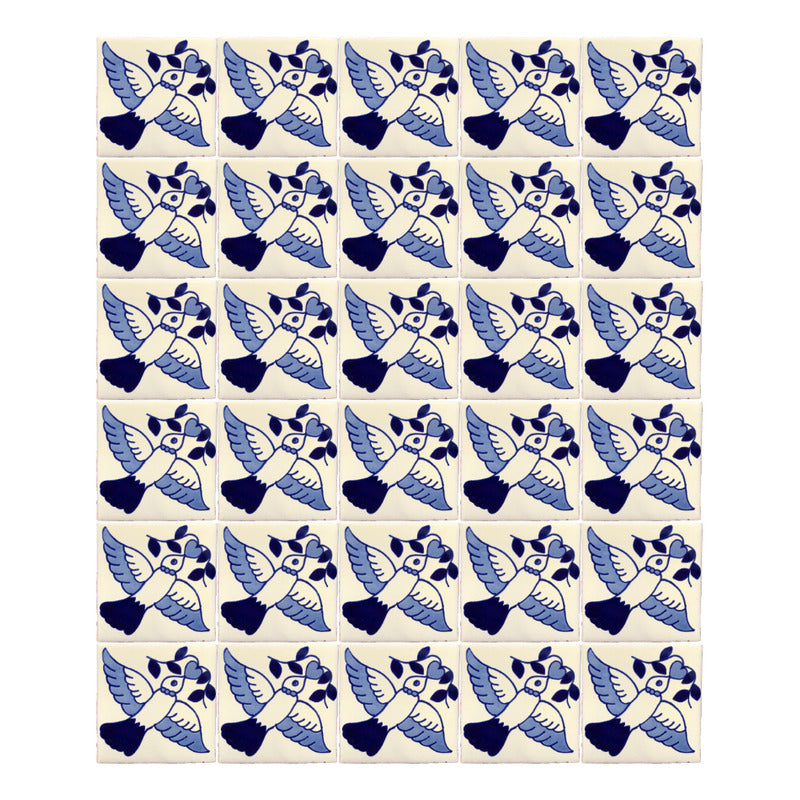 Azulejo 10.5cm Artesanal Tipo Talavera Liso 90pz #acls Acls-139