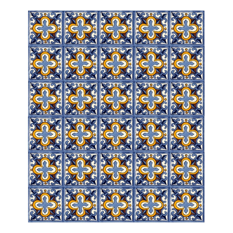 Azulejo 10.5cm Artesanal Tipo Talavera Liso 90pz #acln Acln-47
