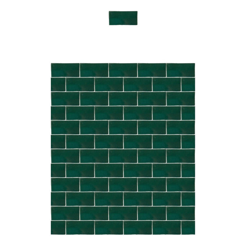 Azulejo 5cmx10cm Artesanal Talavera Liso 200pz Verde Rana