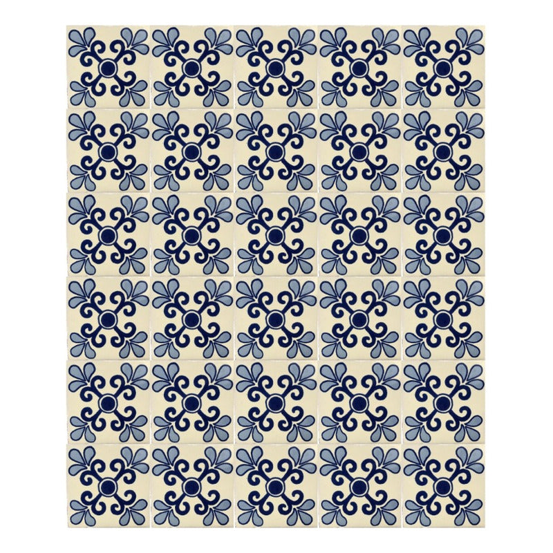 Azulejo 10.5cm Artesanal Talavera Liso 90pz #acls Acls-89