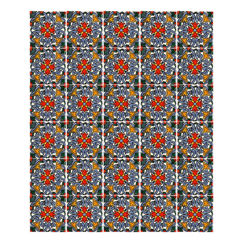 Azulejo 10.5cm Artesanal Tipo Talavera Liso 90pz #acln-45