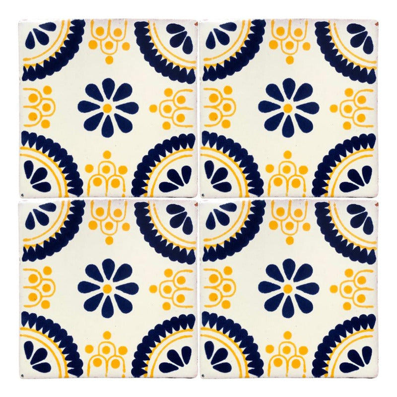 Azulejo 10.5cm Artesanal Tipo Talavera Liso 90pz #acls Acls-100