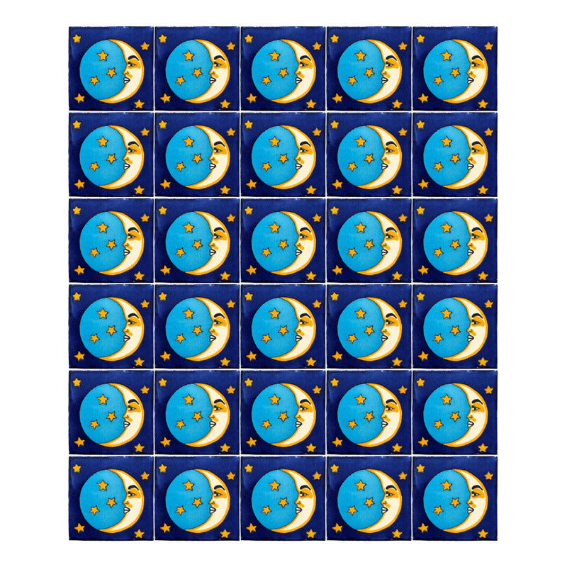 Azulejo 10.5cm Artesanal Tipo Talavera Liso 90pz #acln-16