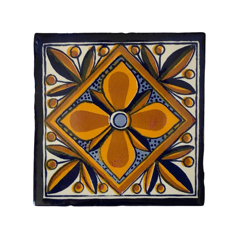 Azulejo 10.5cm Artesanal Tipo Talavera Liso 90pz #acln-28