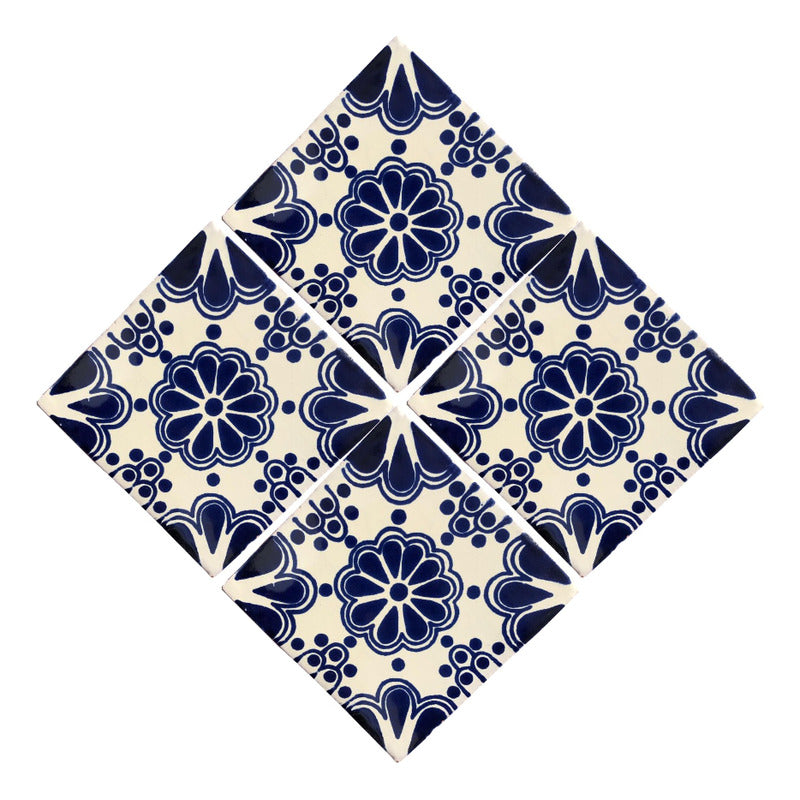 Azulejo 10.5cm Artesanal Tipo Talavera Liso 90pz #acls Acls-58