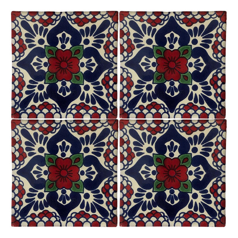 Azulejo 10.5cm Artesanal Tipo Talavera Liso 90pz #acln-22